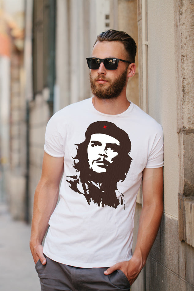 Che Guevara White- Men's Round Neck Half Sleeve T-Shirt