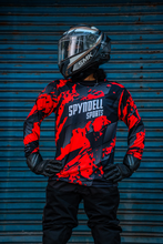 Load image into Gallery viewer, Crimson Velocity Men's Riding Jersey
