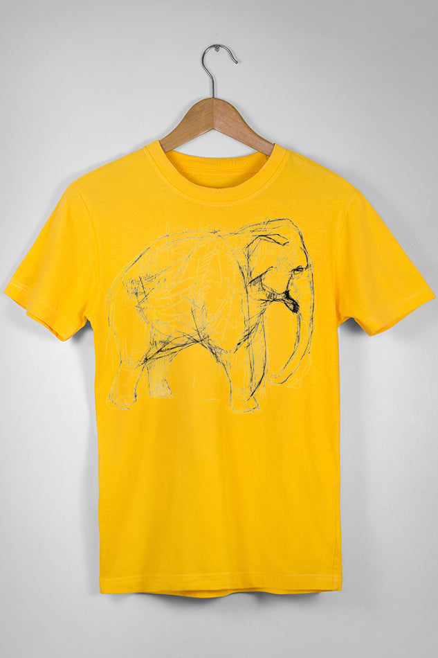 Scribbled Elephant - Men's Round Neck Half Sleeve T-Shirt