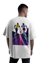 Load image into Gallery viewer, Back print of football legends oversized streetwear tee with No.10 artwork
