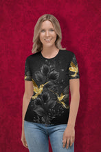 Load image into Gallery viewer, Golden Birds Pattern - Women&#39;s All Over Printed Half Sleeve T-Shirt
