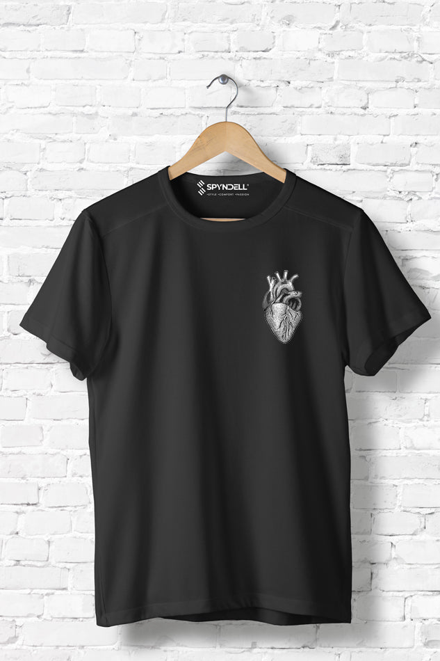 Heartbeat Harmony Front & Back Design - Men's Round Neck Half Sleeve T-Shirt