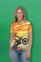 Load image into Gallery viewer, Racing Rider Pattern - Women&#39;s All Over Printed Half Sleeve T-Shirt
