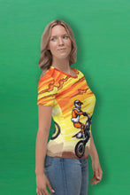 Load image into Gallery viewer, Racing Rider Pattern - Women&#39;s All Over Printed Half Sleeve T-Shirt
