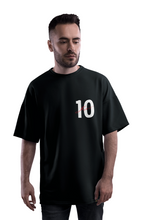 Load image into Gallery viewer, Lionel Messi No.10 Legacy oversized black French Terry t-shirt front design
