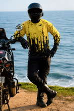 Load image into Gallery viewer, Neon Impact Men's Riding Jersey full front view for motorcycle touring, motocross and Suzuki V-Strom 250 SX riders
