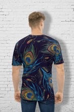 Load image into Gallery viewer, Peacock Feather Pattern - Men&#39;s All Over Printed Half Sleeve T-Shirt
