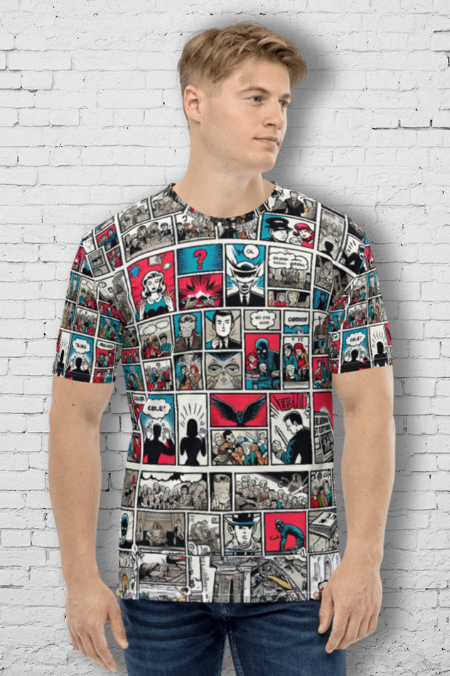 Retro Comic Panels - Men's All Over Printed Half Sleeve T-Shirt