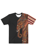 Load image into Gallery viewer, close up elephant print Royal Gajraj t-shirt intricate ethnic pattern detailed design

