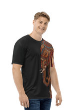 Load image into Gallery viewer, Royal Gajraj men's t-shirt back view plain black minimal design casual wear
