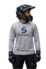 Load image into Gallery viewer, Sandstorm Elite Men's Riding Jersey back view with striking red and black camouflage graphics and sand-coloured sleeves, shown on a motorcycle rider.
