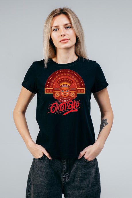 Theyyam Black -  Women's Round Neck Half Sleeve T-Shirt