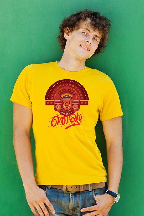 Theyyam Sunshine Hue - Men's Round Neck Half Sleeve T-Shirt