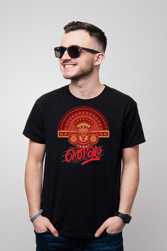 Theyyam Black - Men's Round Neck Half Sleeve T-Shirt