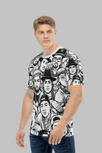 Load image into Gallery viewer, man wearing Urban Legends streetwear t-shirt all over print hip hop graphic casual outfit
