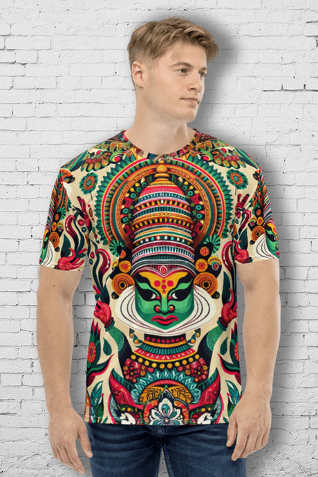 Vibrant Kathakali - Men's All Over Printed Half Sleeve T-Shirt