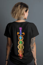 Load image into Gallery viewer, Kundalini Flow Front &amp; Back Design - Women&#39;s Round Neck Half Sleeve T-Shirt
