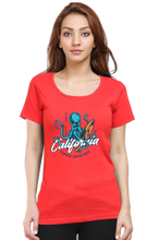 Load image into Gallery viewer, Surfing Octopus -  Women&#39;s Round Neck Half Sleeve T-Shirt
