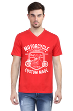 Load image into Gallery viewer, Motorcycle Custom White- Men&#39;s V-Neck Half Sleeve T-Shirt
