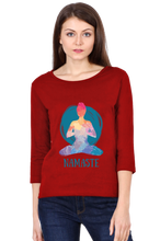 Load image into Gallery viewer, Namaste - Women&#39;s Round Neck Full Sleeve T-Shirt
