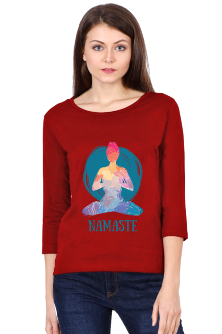 Namaste - Women's Round Neck Full Sleeve T-Shirt