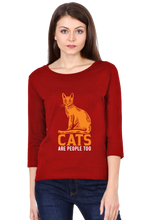 Load image into Gallery viewer, Orange Cats - Women&#39;s Round Neck Full Sleeve T-Shirt
