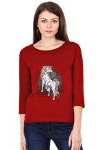 Load image into Gallery viewer, Unicorn Strong and Wisdom - Women&#39;s Round Neck Full Sleeve T-Shirt
