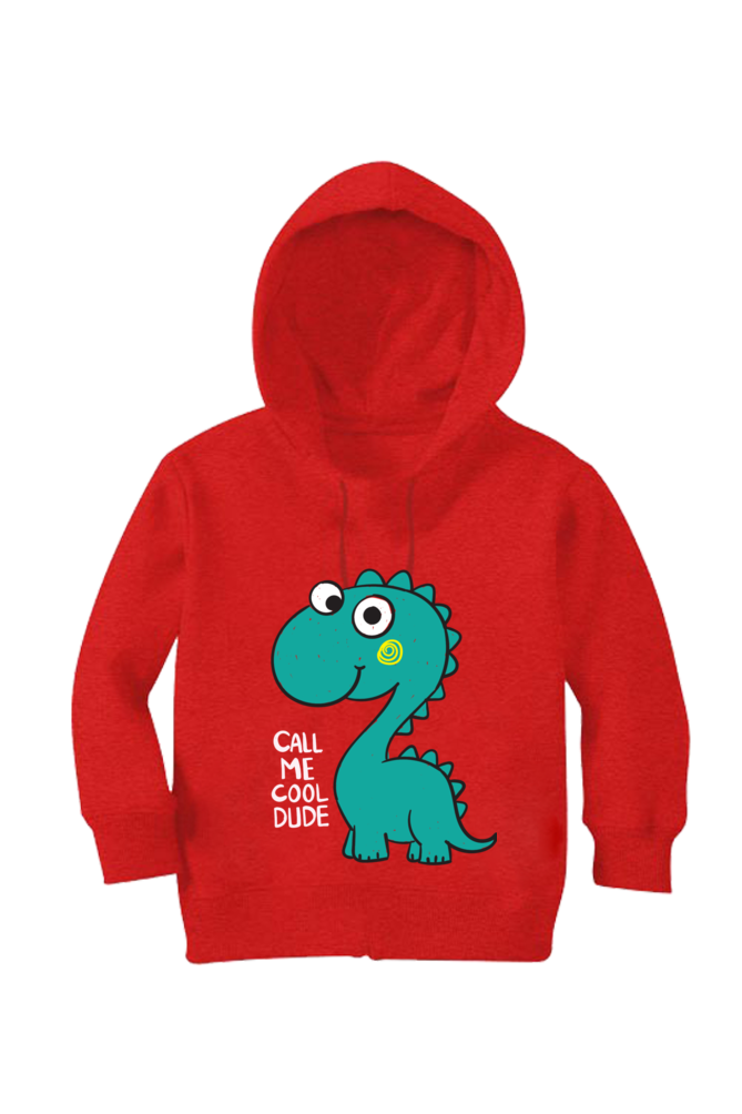 Call Me Cool Dude Dino - Kid's Hooded SweatShirt
