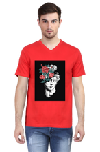 Load image into Gallery viewer, Head Roses - Men&#39;s V-Neck Half Sleeve T-Shirt
