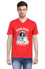 Load image into Gallery viewer, Outer Space Mission - Men&#39;s V-Neck Half Sleeve T-Shirt
