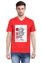 Load image into Gallery viewer, Fighting Dragon - Men&#39;s V-Neck Half Sleeve T-Shirt
