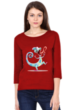 Load image into Gallery viewer, Psychedelic Chameleon - Women&#39;s Round Neck Full Sleeve T-Shirt
