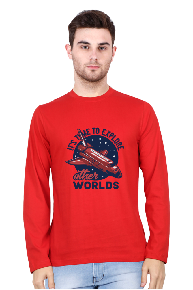 It's Time to Explore Other Worlds - Men's Round Neck Full Sleeve T-Shirt