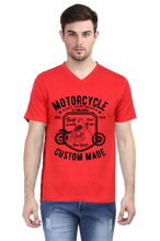 Load image into Gallery viewer, Motorcycle Custom Black- Men&#39;s V-Neck Half Sleeve T-Shirt
