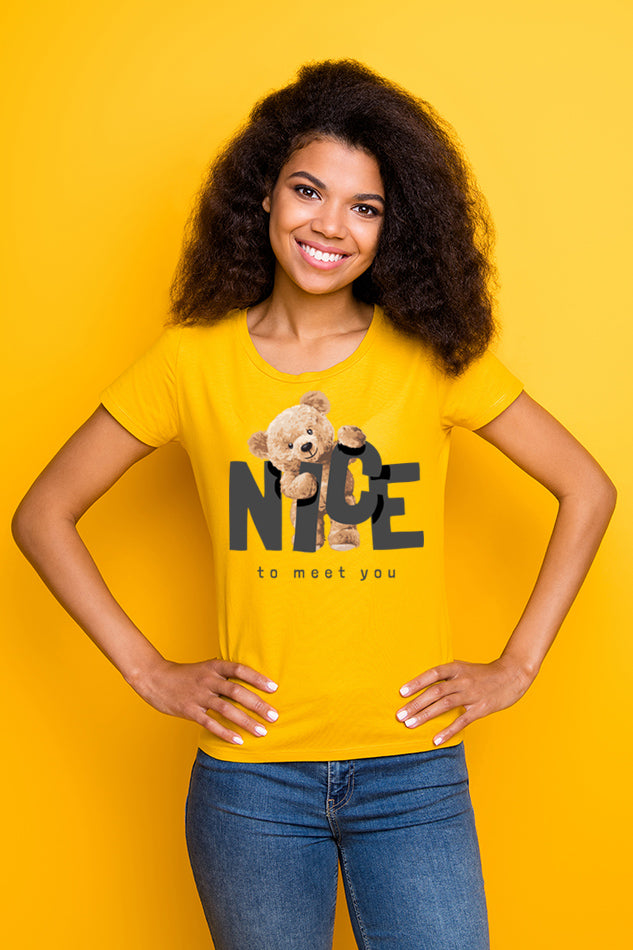 Nice to Meet You - Women's Round Neck Half Sleeve T-Shirt