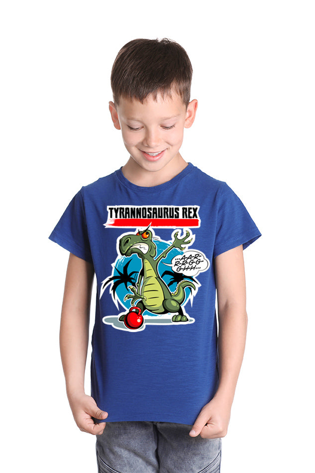 Tyrannosaurus Rex - Kid's Round Neck Half Sleeve T-Shirt(Boys)
