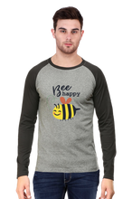 Load image into Gallery viewer, Bee Happy - Men&#39;s Raglan Full Sleeve T-Shirt
