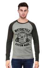 Load image into Gallery viewer, Motorcycle Custom Black - Men&#39;s Raglan Full Sleeve T-Shirt
