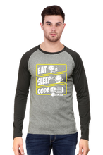 Load image into Gallery viewer, Eat Sleep Code - Men&#39;s Raglan Full Sleeve T-Shirt
