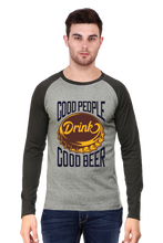 Load image into Gallery viewer, Good People Drink Good Beer - Men&#39;s Raglan Full Sleeve T-Shirt
