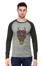 Load image into Gallery viewer, Psychedelic Owl - Men&#39;s Raglan Full Sleeve T-Shirt
