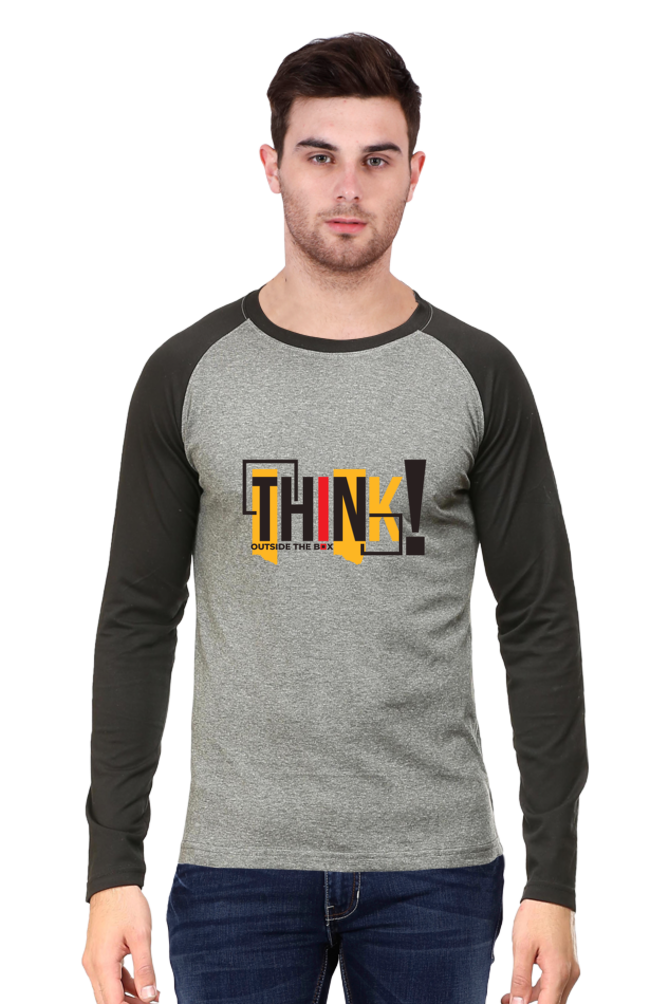 Think Outside The Box - Men's Raglan Full Sleeve T-Shirt