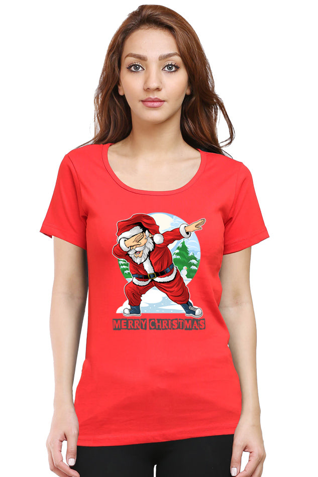 Posing Santa (Christmas Edition) - Women's Round Neck Half Sleeve T-Shirt