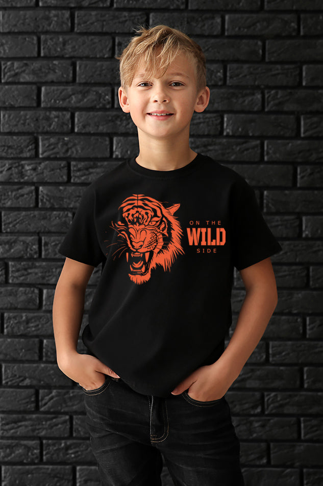 On the Wild Side - Kid's Round Neck Half Sleeve T-Shirt (Boys)
