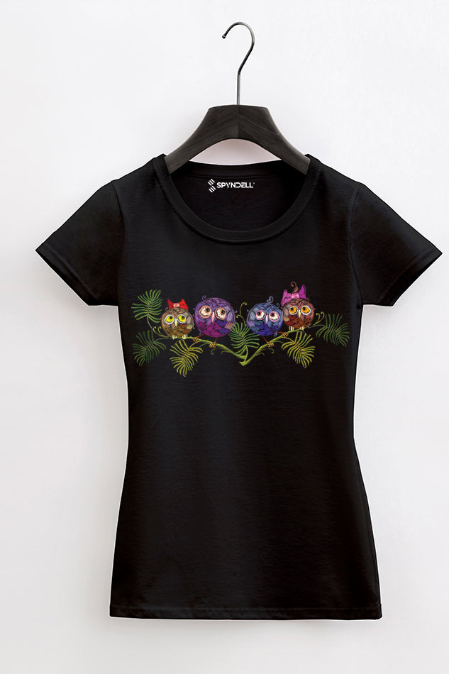 Flock Of Birds - Kid's Round Neck Half Sleeve T-Shirt(Girls)