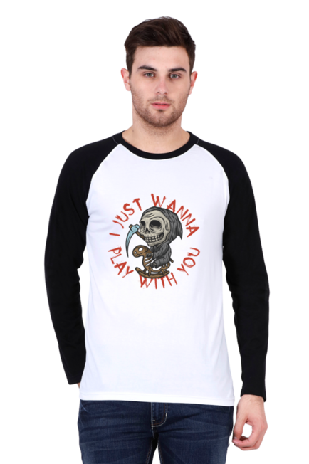 Halloween I Just Wanna Play With You - Men's Raglan Full Sleeve T-Shirt