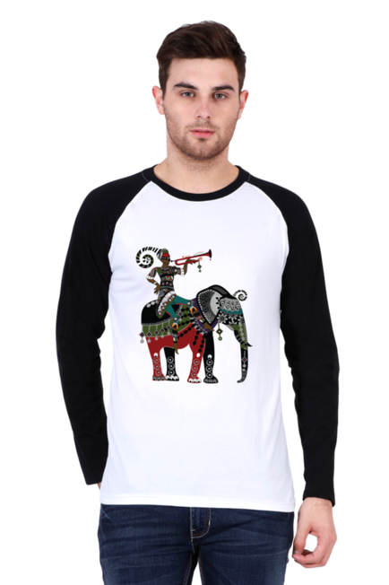 Elephant Warrior - Men's Raglan Full Sleeve T-Shirt