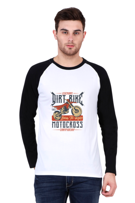 Dirt Bike Motocross - Men's Raglan Full Sleeve T-Shirt