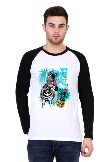 Summer Zebra - Men's Raglan Full Sleeve T-Shirt