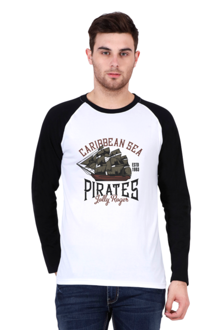 Caribbean Sea Pirates - Men's Raglan Full Sleeve T-Shirt